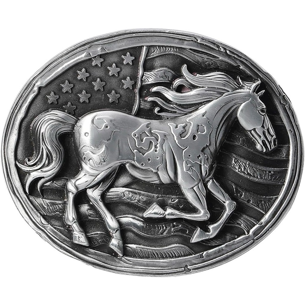 Silver Horse Belt Buckle